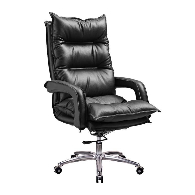 Silver Metal Modern Conference Chair with High Back Leather Conference Chair