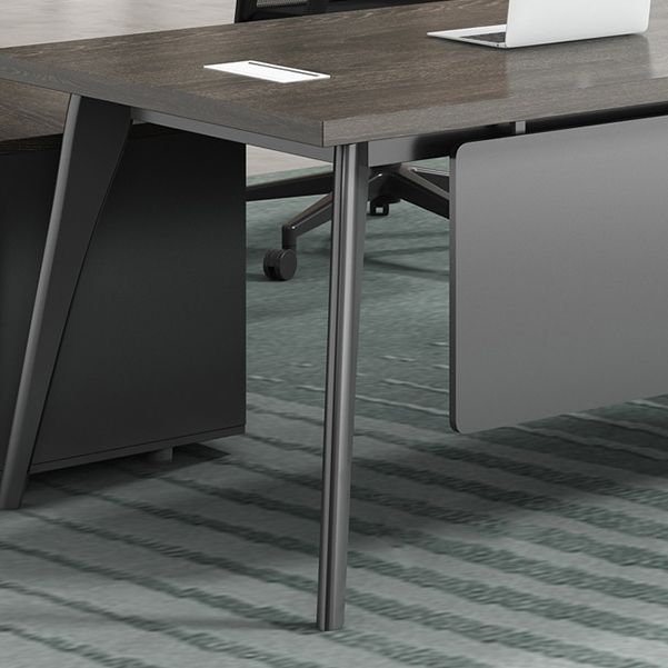 Contemporary Office Desk Black Cable Management Writing Desk