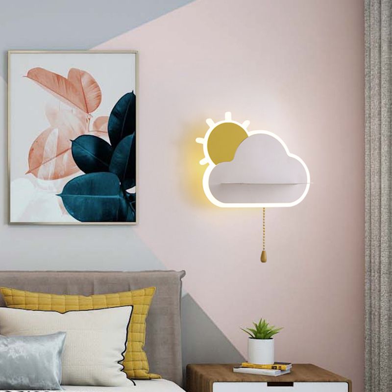 Modern Style Cloud Shape Wall Sconce Metal 1 Light Wall Light for Bedroom