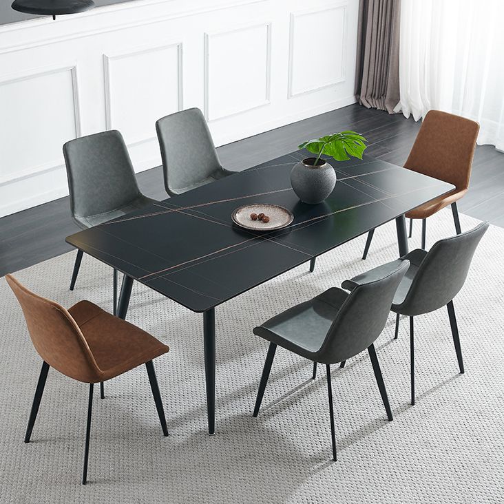 Rectangle Dining Table Stone Dining Table with 4 Legs for Dining Room