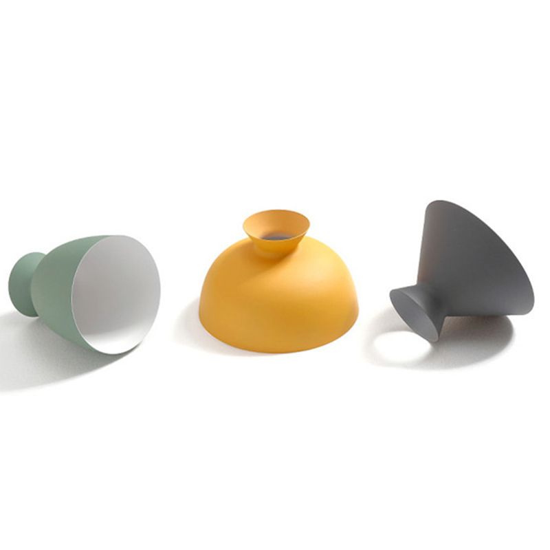 Tonalità in metallo appeso leggero stile nordico 1 ristorante leggero con soffitto a sospensione con top in legno