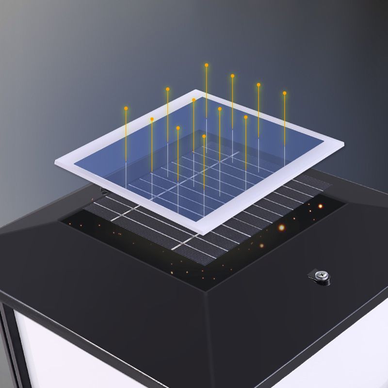 Postmodern Minimalist LED Solar Lighting Fixture with Acrylic Shade for Garden