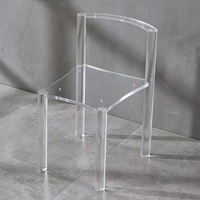 Contemporary Upholstered and Acrylic Dining Side Chair for Kitchen