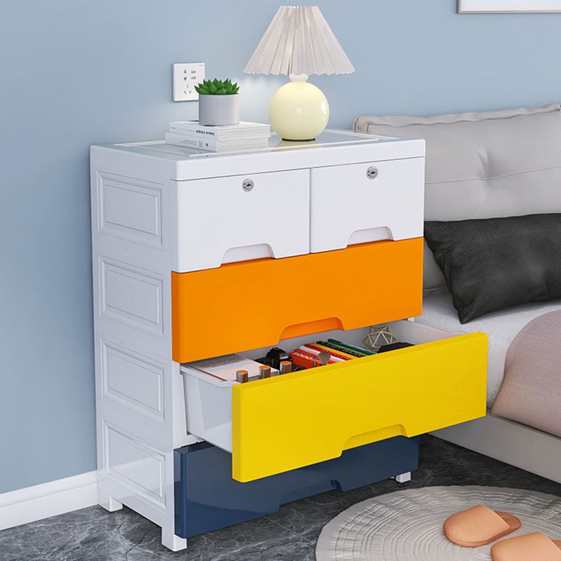 Plastic Home Non-Hanging Armoire Modern Style Storage Cabinet with Caster Wheels