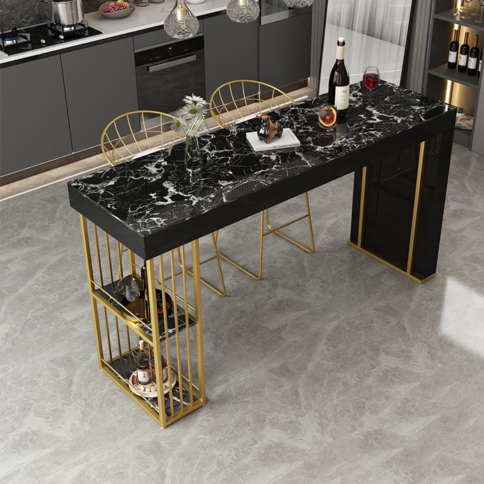 Contemporary Steel Rectangle Counter Height Table Indoor Bar Height Cocktail Table