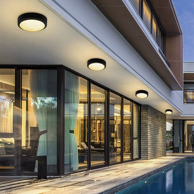 Lámpara empotrada de estilo tradicional impermeable con luz de techo LED para balcón y patio