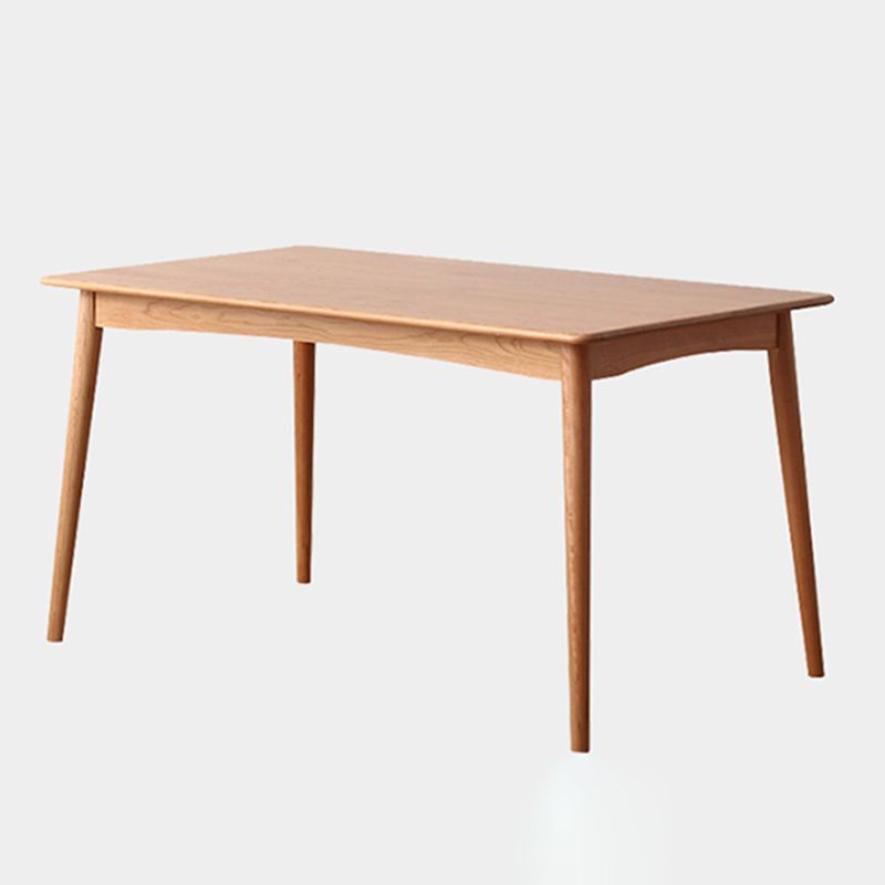 Table à manger rectangle de style contemporain table en bois massif avec 4 pieds