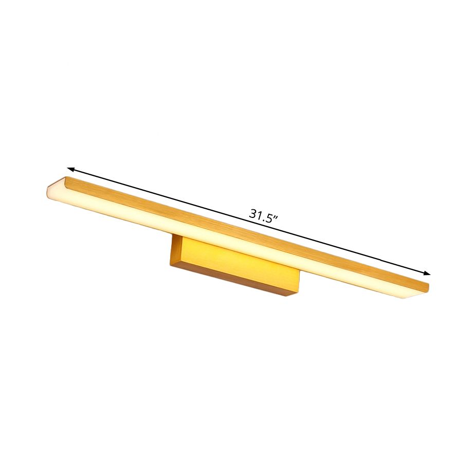 Iluminación tocador rectángulo delgado de aluminio moderna 16.5 "/24.5" Dia Led Golden Wall Light en luz cálida/blanca para el baño