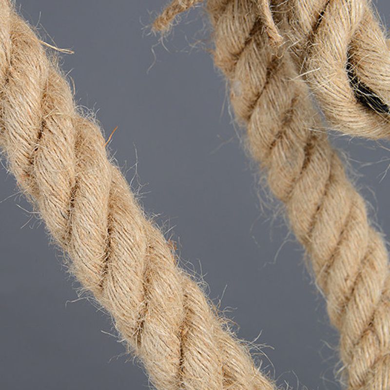 Bamboo 3 / 6 - Light Island Light Industrial Ceiling Pendant with Hemp Rope