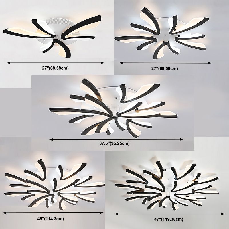 Multi - tête LED encastré salon plafonnier encastré moderne avec abat - jour acrylique