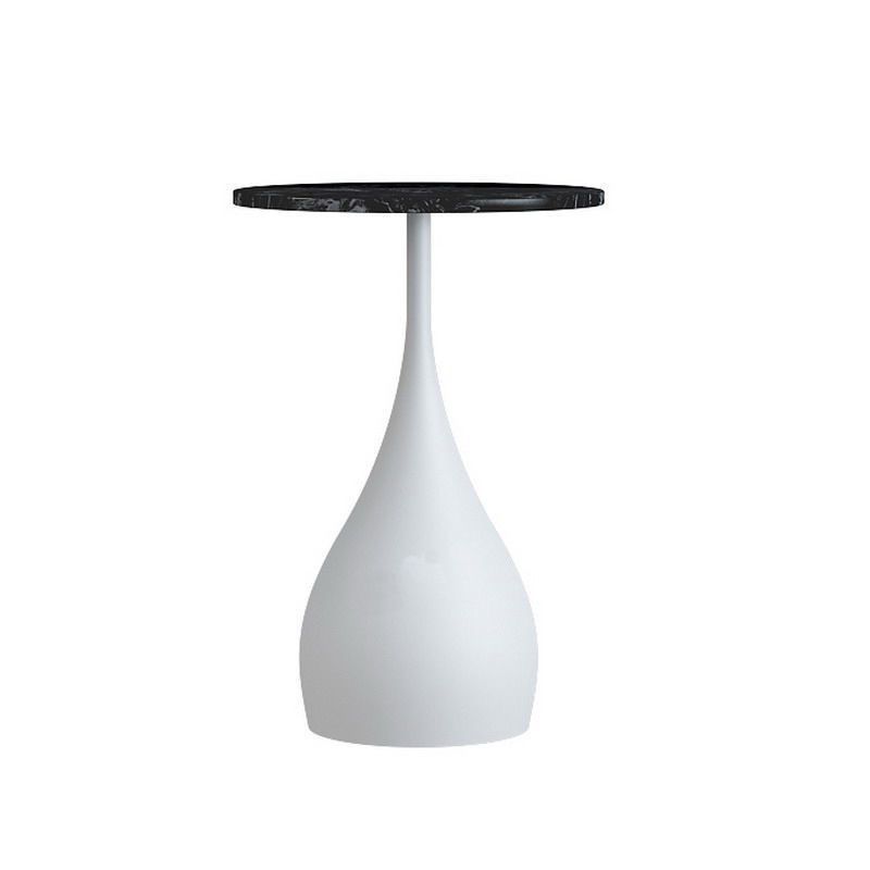 Round Metal/Marble End Table 13.78"/15.75" Wide Pedestal Side Table