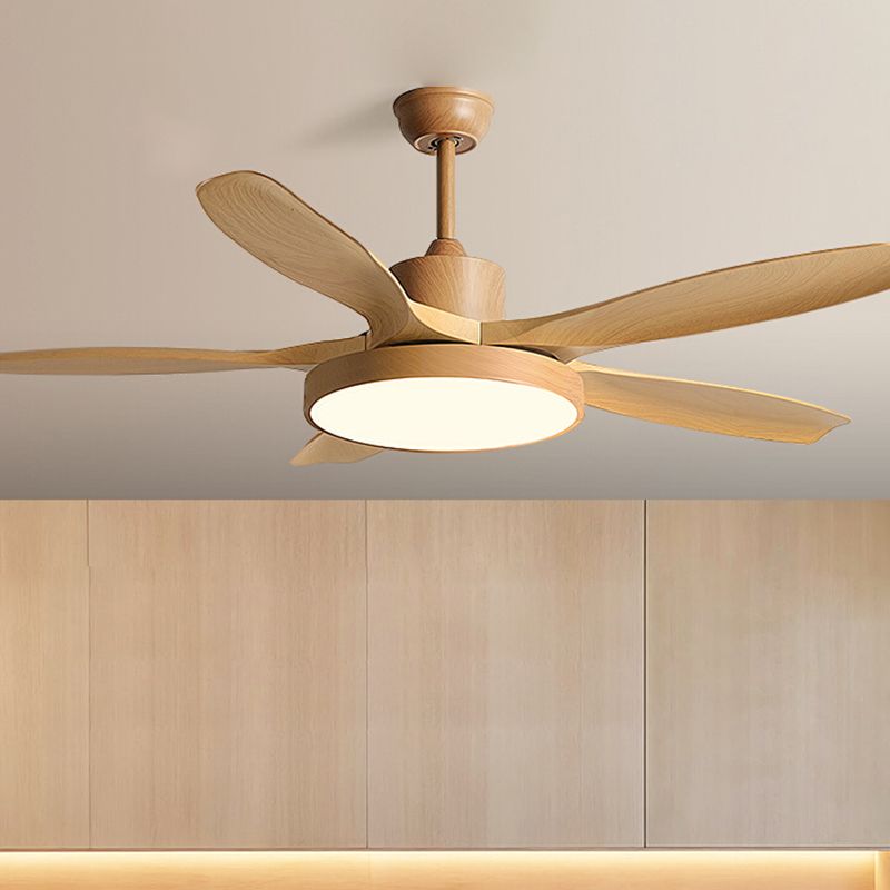 Simple Style LED Ceiling Fan 5-Blade Fan Lighting for Dining Room