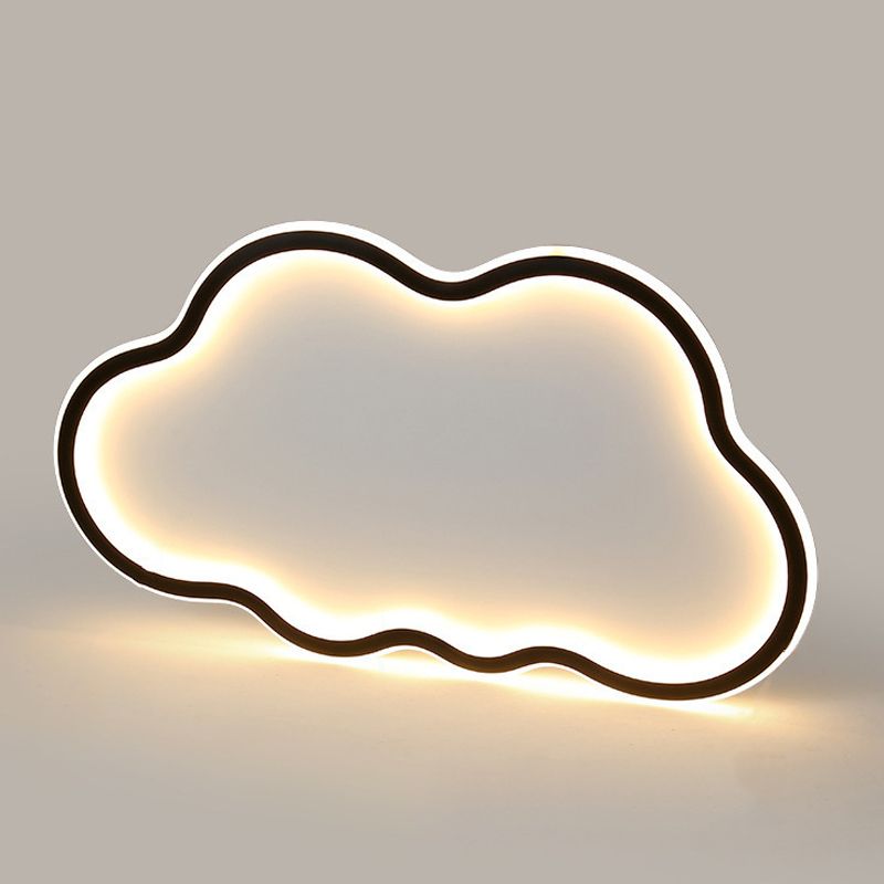 Contemporary White Single Flush Mount Lighting LED Unique Ceiling Light
