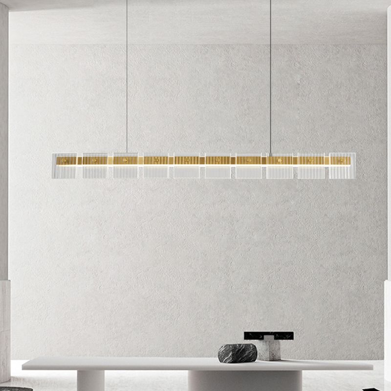 Contemporary Hanging Light Glass Island Light Fixture for Dining Room