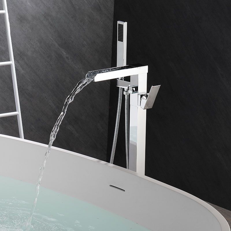 Modern Faucet Free Standing Rod Handle Tube Handheld Shower Head Bathtub Faucet