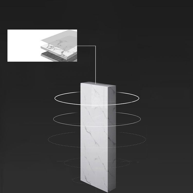 1/3 Pieces Modern Iron Bar Table Set Rectangle White Faux Marble Top Bistro Set with Shelf