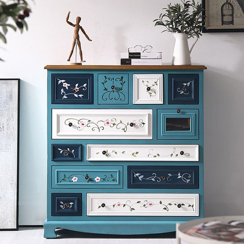 Nautical Contemporary Bedroom Storage Chest Wooden Chest with Drawers