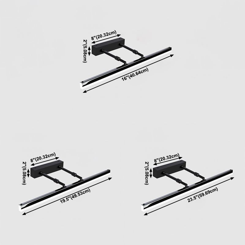 Metal Linear Shade Swing Arm Wall Light Modern 1 Head Wall Mount Fixture