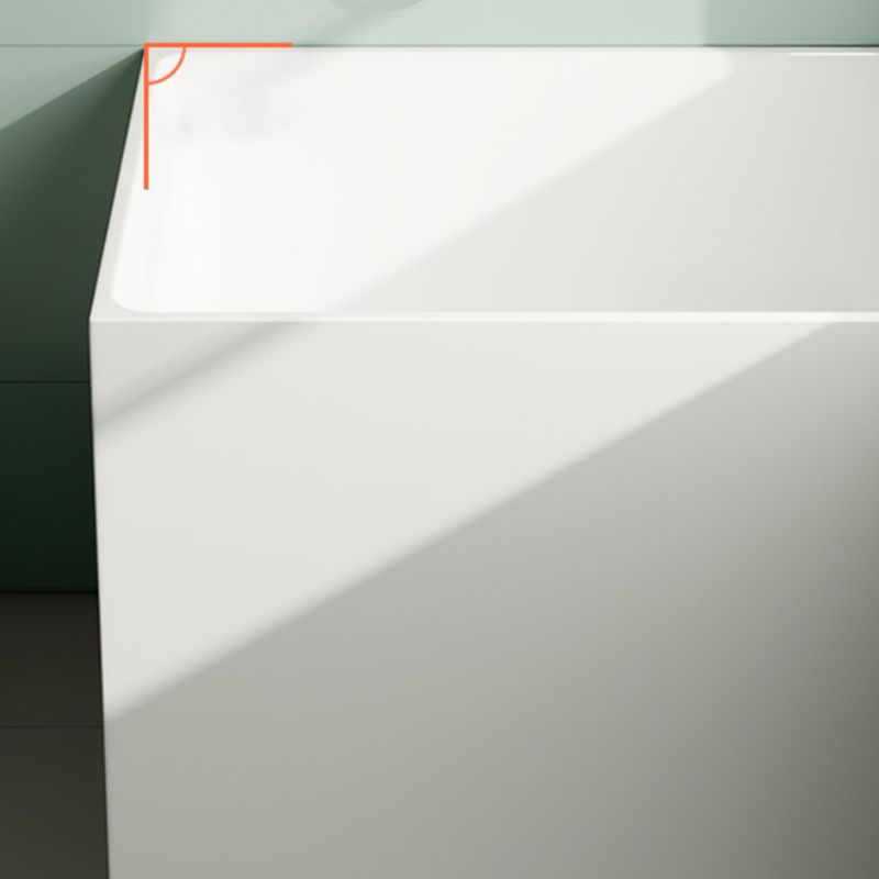 Modern Rectangle White Bathtub Acrylic Back to Wall with Drain Bath Tub