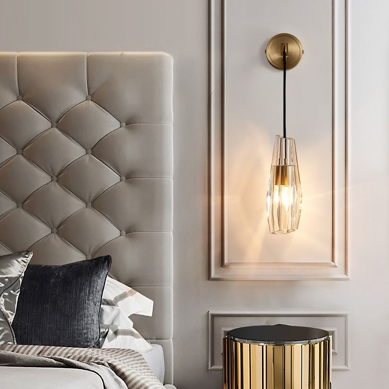Post-Modern Wall Sconce Geometric Sconce Lighting with Crystal for Bedroom