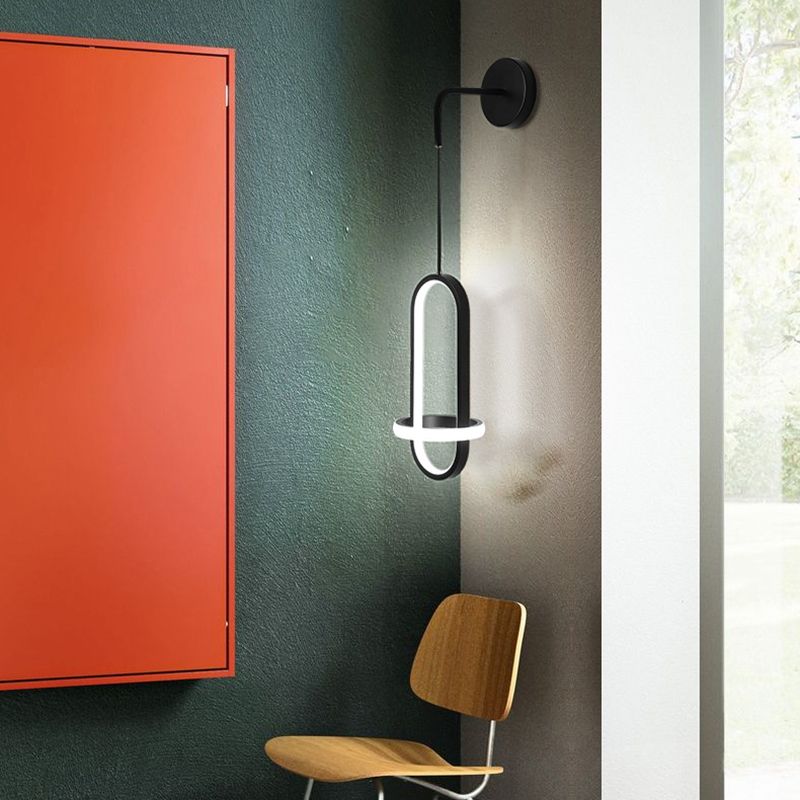 2-Light Modern Wall Mounted Sconce Oval LED Wall Light for Living Room