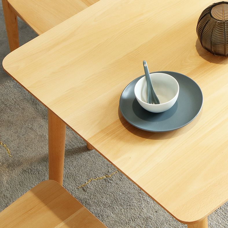 Rectangle Luxury Dining Table Wood Color Fixed Table with Beechwood Solid Wood