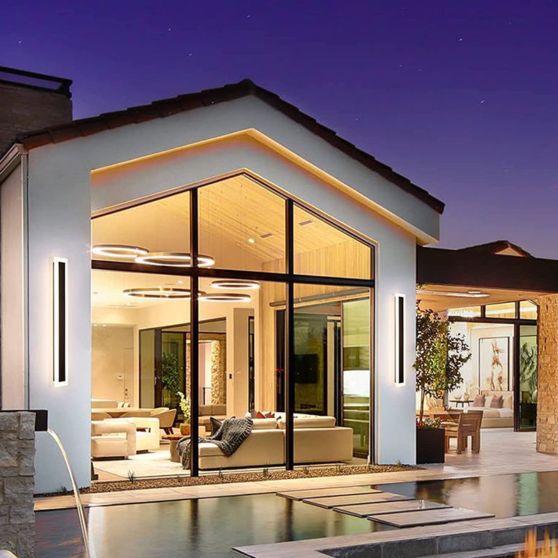 Strip Shape LED Wall Mount Light Modern Style Wall Light with Acrylic Shade for Outdoor