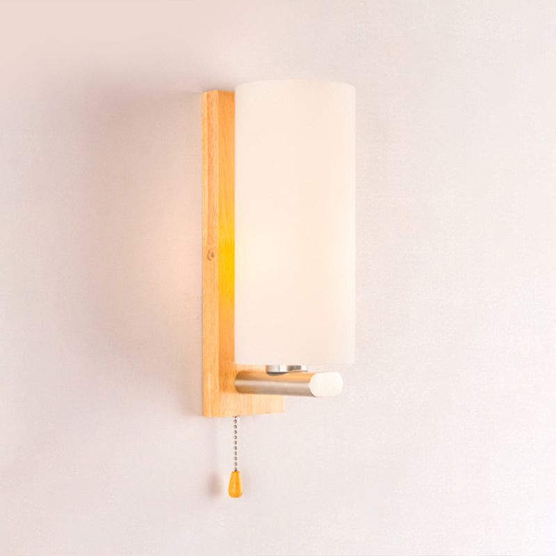 Cilindro de la sala de estar accesorio de iluminación de pared de vidrio Iluminación de pared moderna en blanco