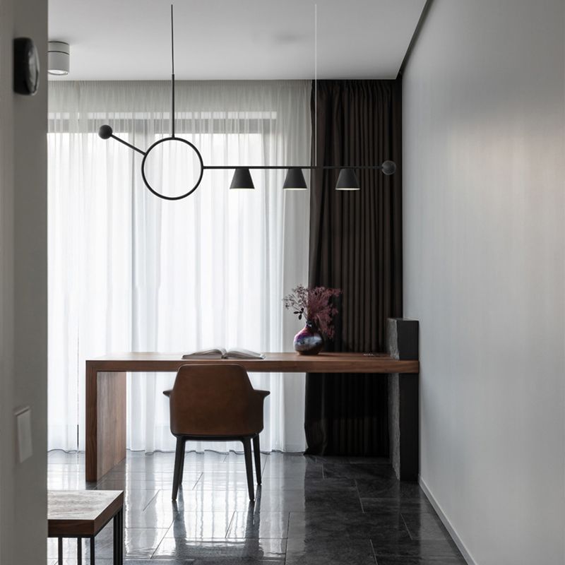 3 luces de la isla de cono de luz accesorios de iluminación de isla de metal contemporáneo