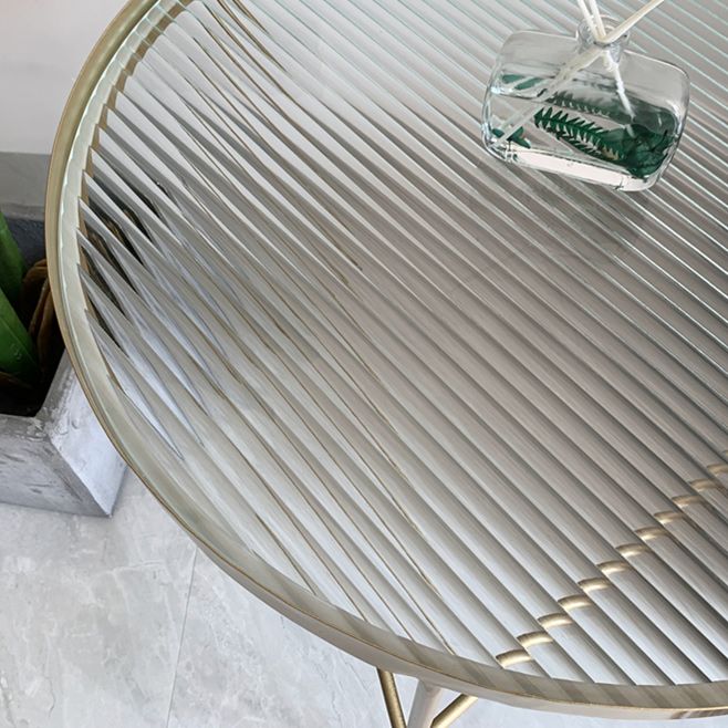 Modern X-Base Coffee Table Round Glass Top Coffee Cocktail Table for Living Room