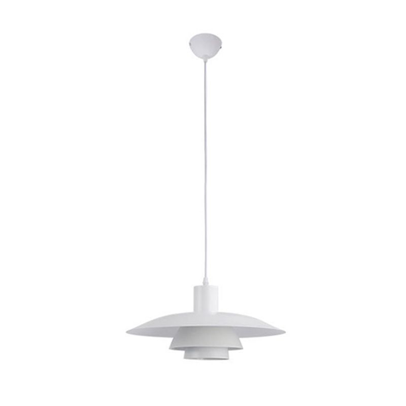 1 bulbo 3 strati design kit lampada sospesa kit ciondolo in metallo bianco moderno per sala da pranzo