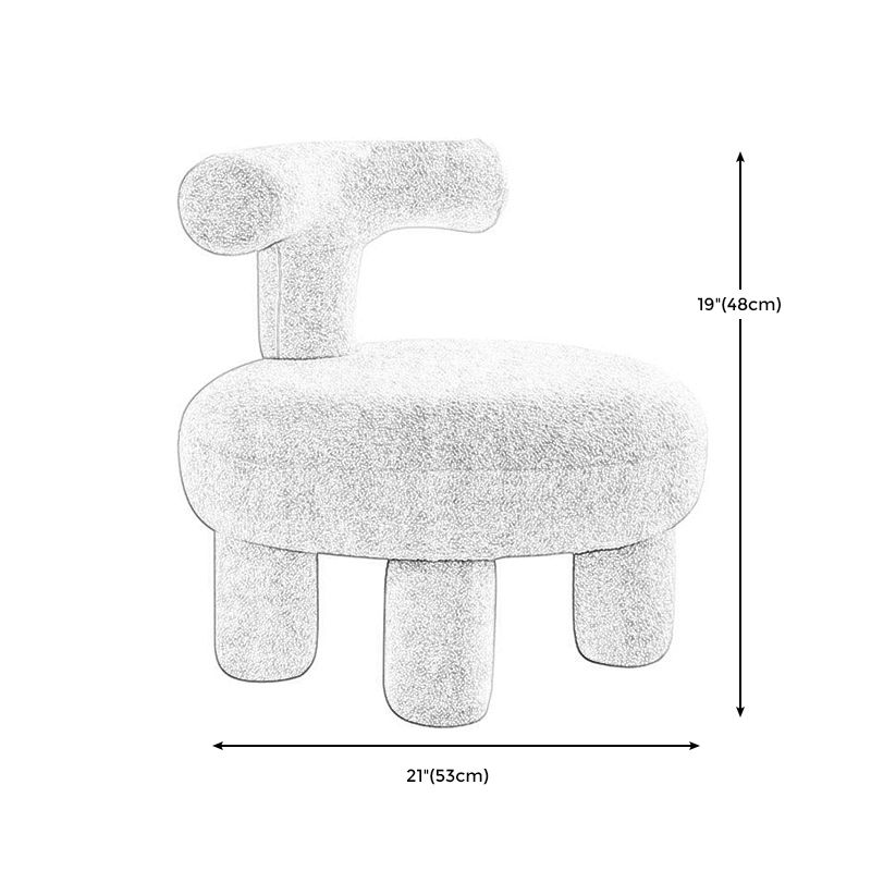 Armless Wool Chair Parsons Chair Fixed Back Chair for Living Room