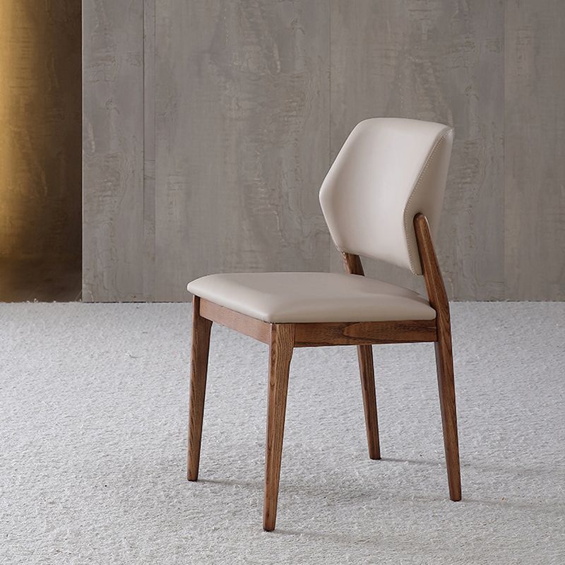 Industrial Solid Wood Side Chair Upholstered Armless Dining Chairs