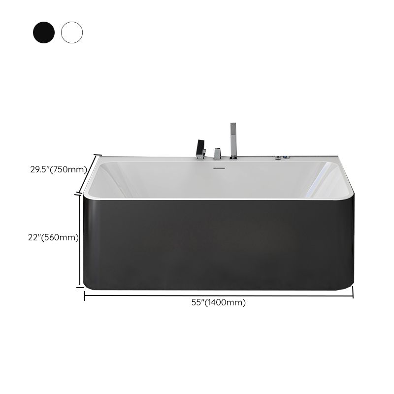 Modern Style Stone Soaking Bathtub Rectangle Back to Wall Bathtub