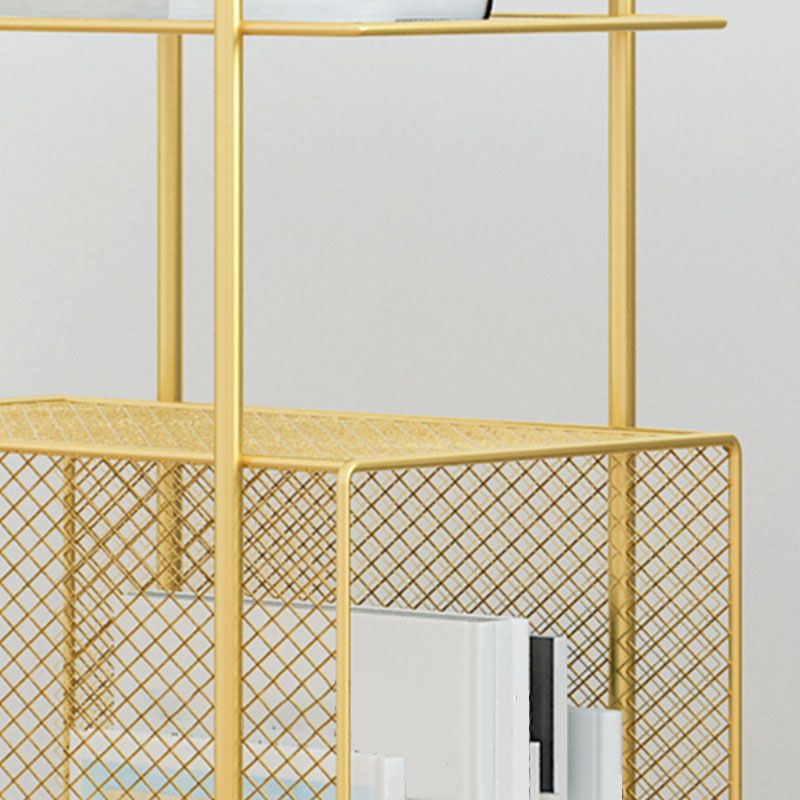 27.5"H Contemporary Style Bookcase Metal Open Back Bookshelf for Home