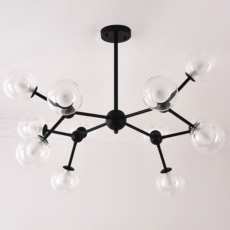 Lampade del lampadario in metallo nero moderno lampade a sospensione a sospensione multipla per soggiorno