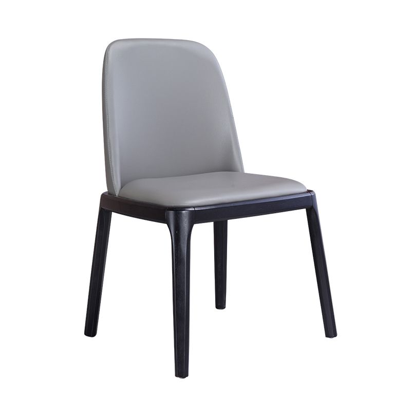Silla auxiliar Industrial Ash Parsons de cuero con acabado mate (juego de 2)