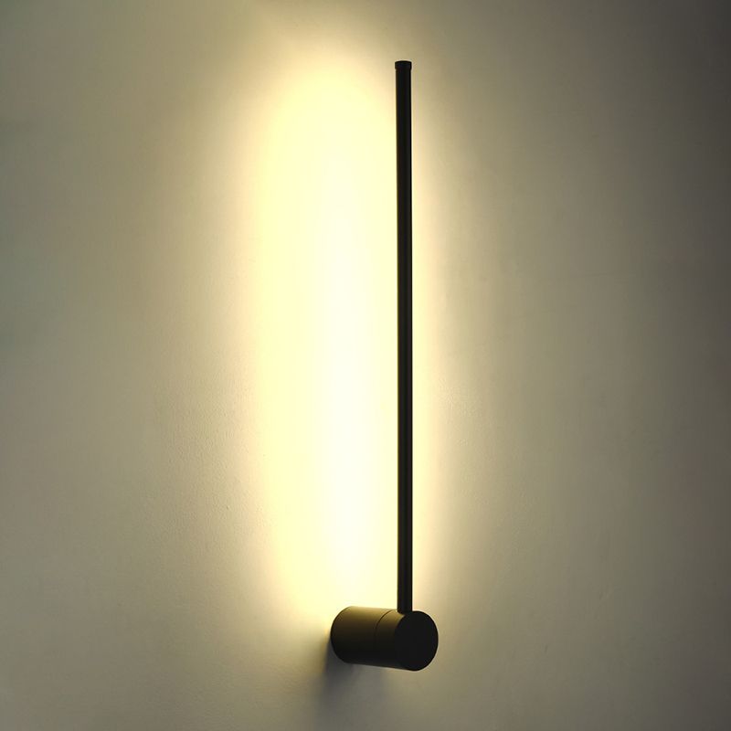Modern Metal Wall Sconce Linear Shape Vanity Lamp with Acrylic Shade in Black for Bathroom