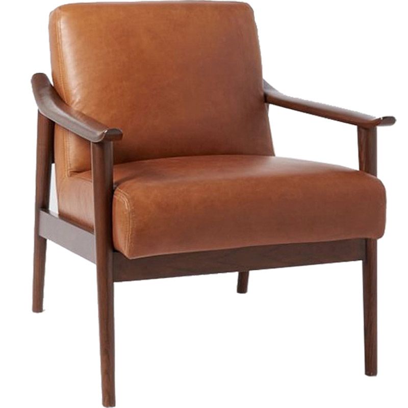 28.74" Wide Arm Chair Solid Wood Frame Armchair with Basic Four Leg