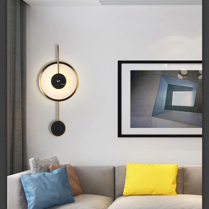 Lampada montata a parete circolare Postmoderna Simplicity Stone Wall Mount Lampada per soggiorno