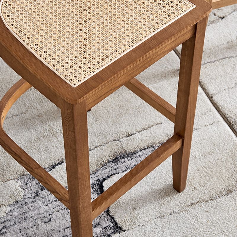 Solid Wood Living Room Barstool Contemporary Rattan Bar Stool