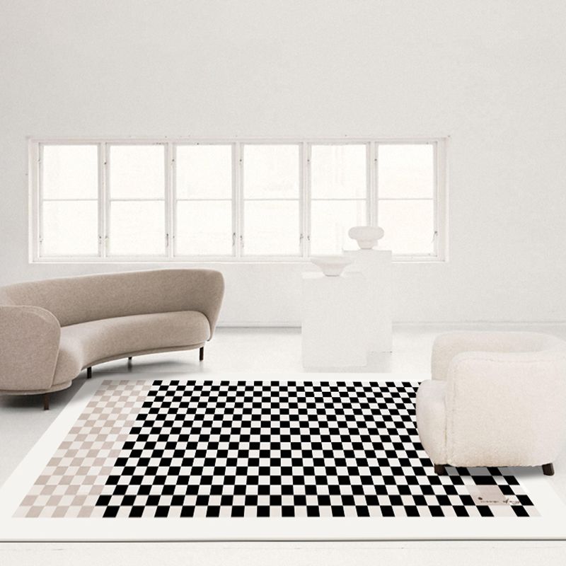 Contemporary Polyester Rug Novelty Geometric Print Carpet Non-Slip Area Rug for Living Room