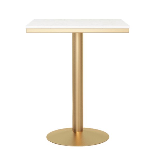 Metal Traditional Luxury Round Table White Stone Top Table with Pedestal Base