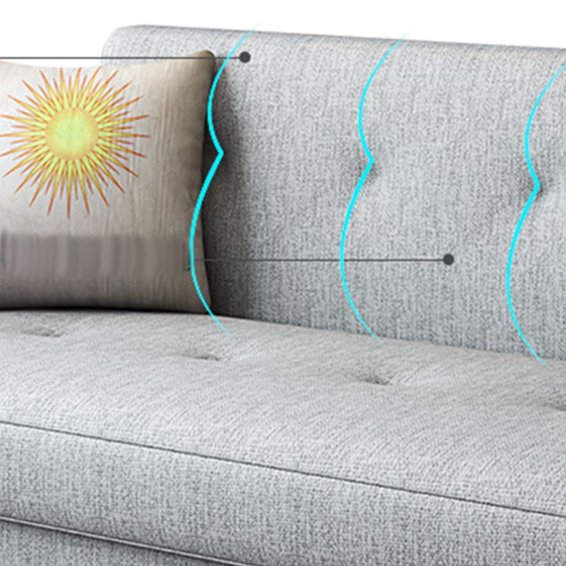 Contemporary Square Arm Sofa Tufted Back Sectional for Living Room