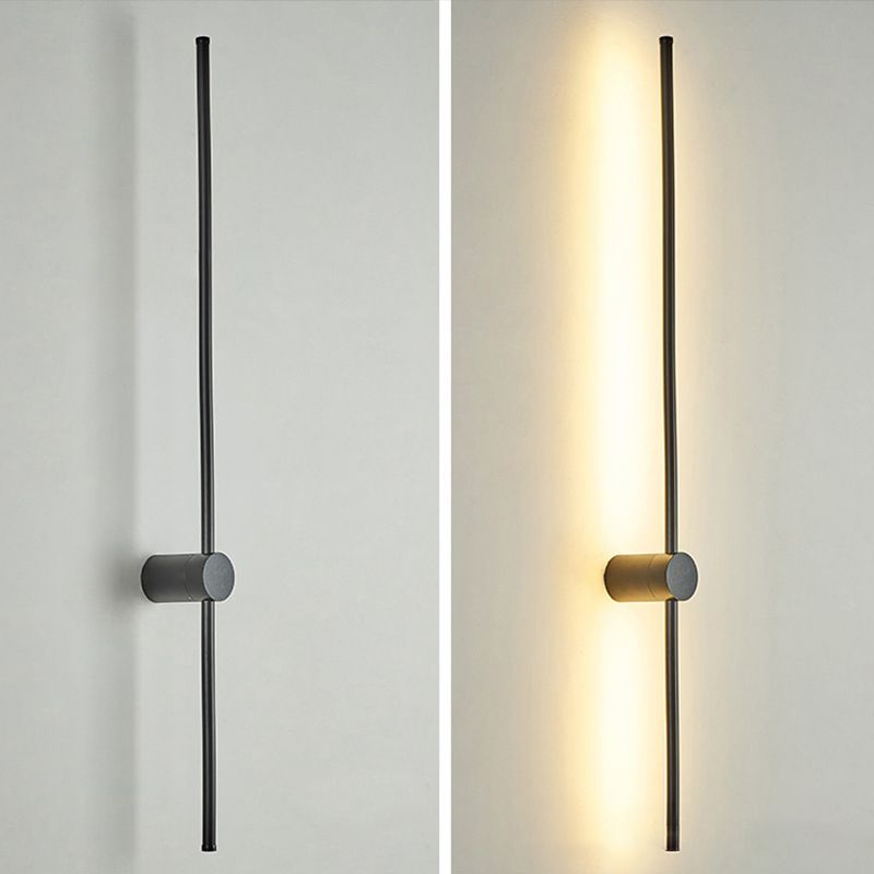 Luz de pared de dormitorio negro de aluminio de estilo simple moderno