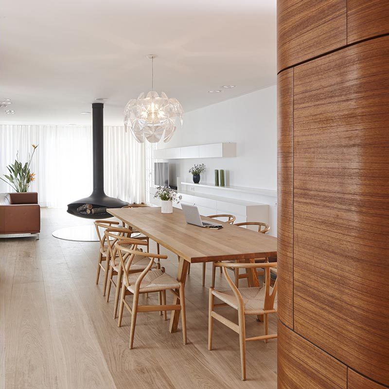 Modern 1/10 Pieces Dining Set Rectangle Pine Wood Dining Table for Dining Room