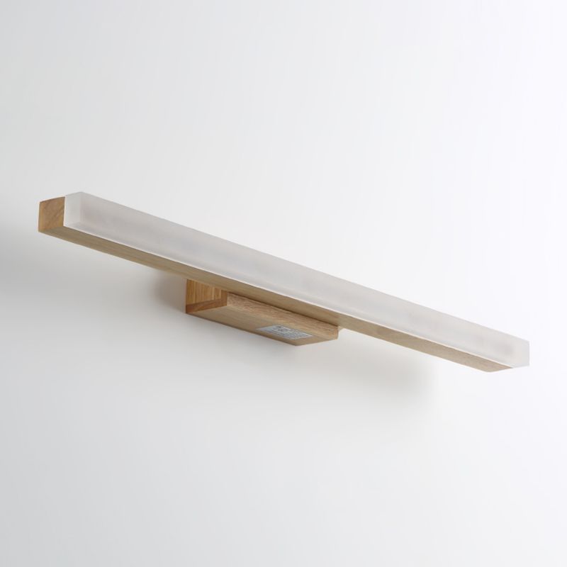 Wood Linear Mirror Lighting Nordic Style LED Wall Mounted Light Fixture
