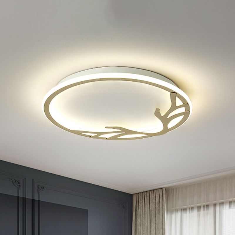 Cirkelvormige plafondlamp Noordse metalen LED goudkleurige inbouwlamp met geweidecoratie