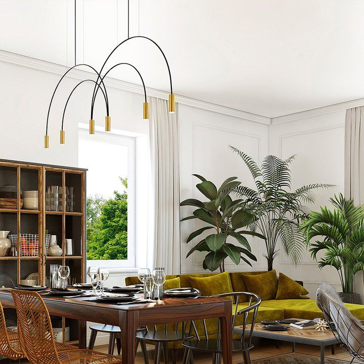 Contemporary Style Cylinder Island Lighting Ideas Metal 6 Light Island Pendant Lights