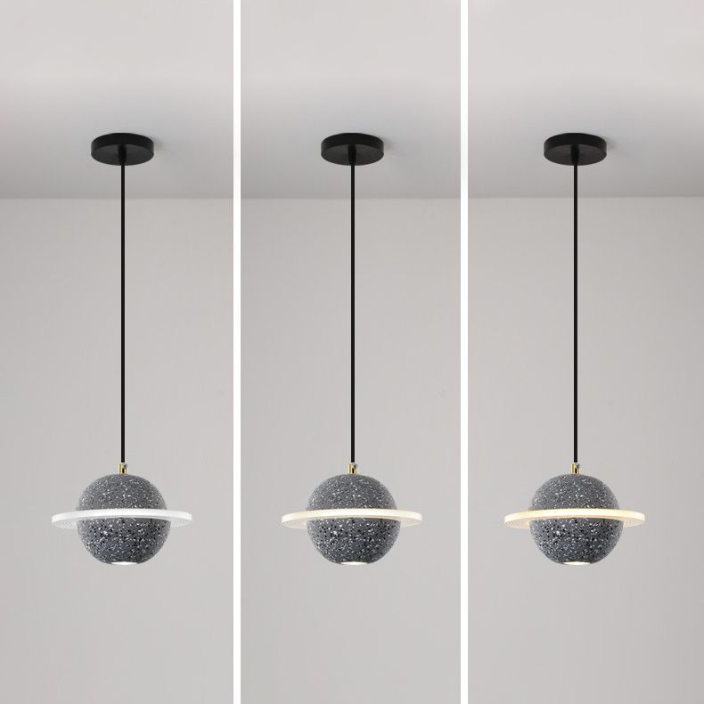 Éclairage à boule de ciment moderne Light Light 8W LED LED Single Head Drop Light pour la chambre